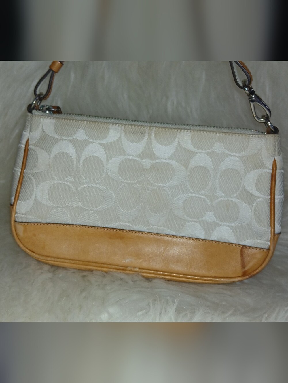 Vintage Coach Y2K Sign. C Canvas Demi Baguette